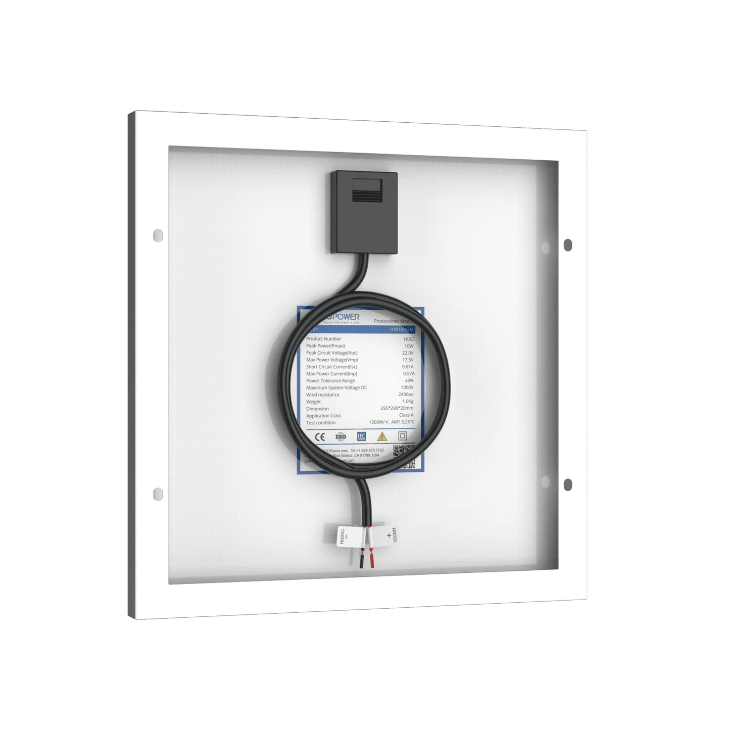 10 Watt 12 Volt Monocrystalline Solar Panel - Skoutley Outdoors LLC
