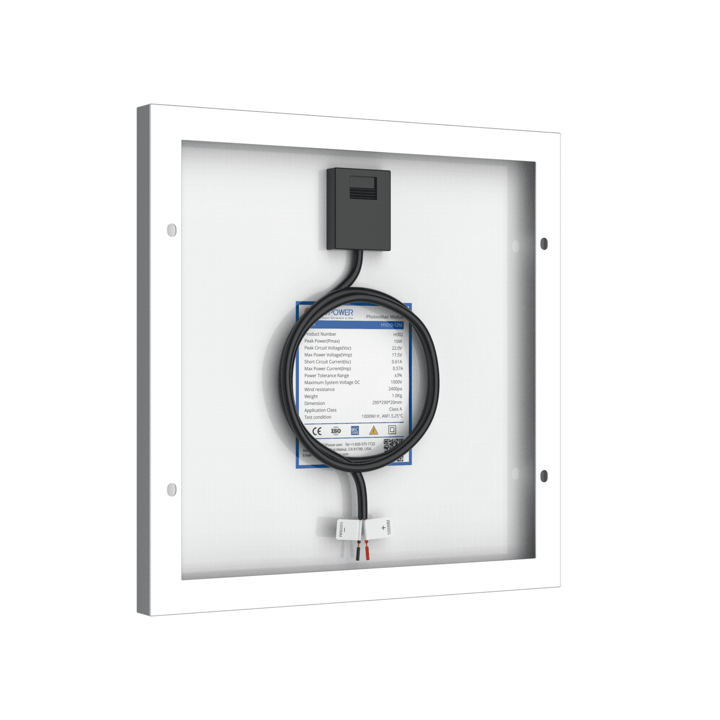 10 Watt 12 Volt Monocrystalline Solar Panel - Skoutley Outdoors LLC