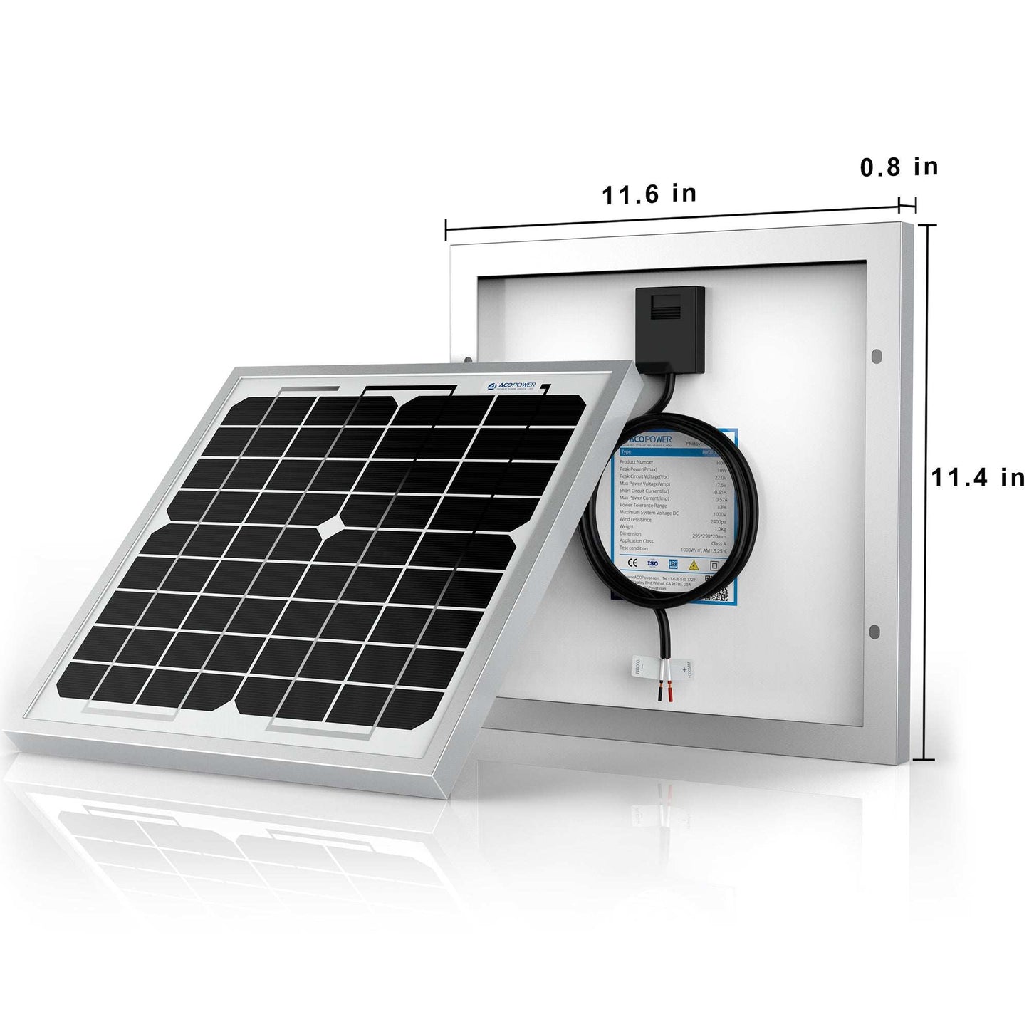 10 Watt 12 Volt Monocrystalline Solar Panel - Skoutley Outdoors LLC
