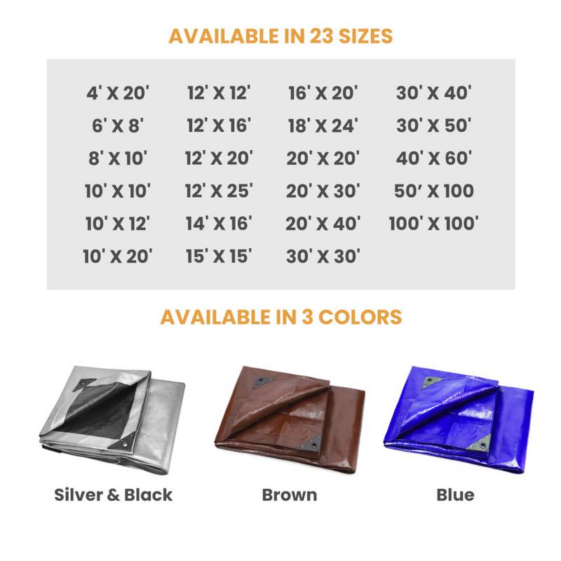 Load image into Gallery viewer, Super Heavy Duty Poly Tarp Cover Thick 16 Mil, 8 oz