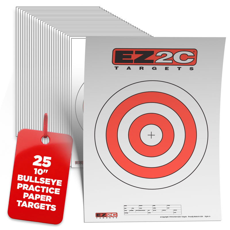 Load image into Gallery viewer, EZ2C Targets #6: 10" Bullseye Paper Shooting Target 11"x17" USA MADE