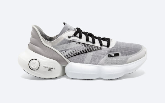 Women's Brooks Aurora, White/Alloy/Black, 6.5 B Medium - Skoutley Outdoors LLC