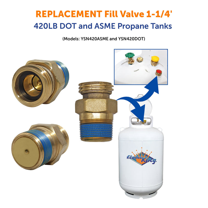 Load image into Gallery viewer, Flame King 420LB Propane Tank Fill Valve Replacement for YSN420ASME & YSN420DOT