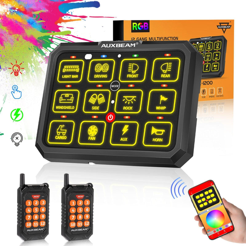 Load image into Gallery viewer, AC Series 8/12 Gang RGB Switch Panel with APP&Remote Control, Toggle/ Momentary/ Pulsed Mode Supported
