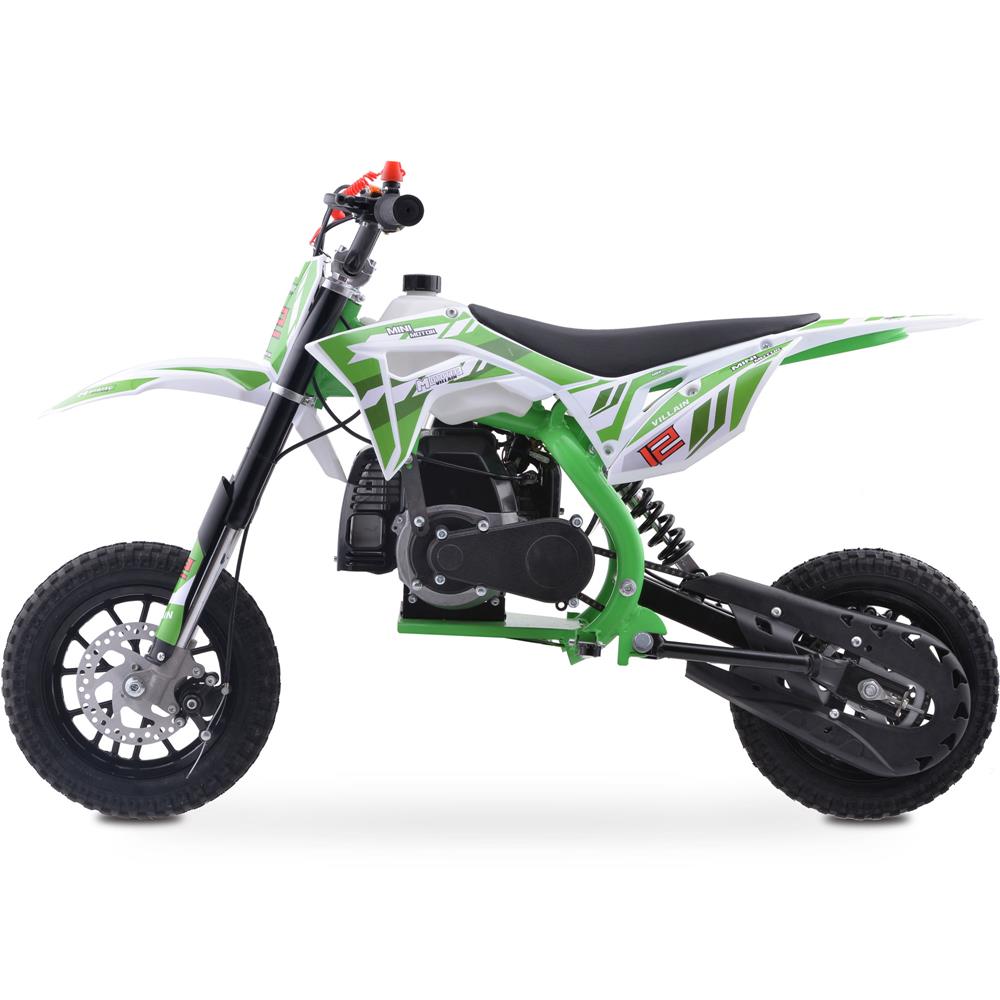 Mototec Villain 52cc 2-stroke Kids Gas Dirt Bike Green - Skoutley Outdoors LLC
