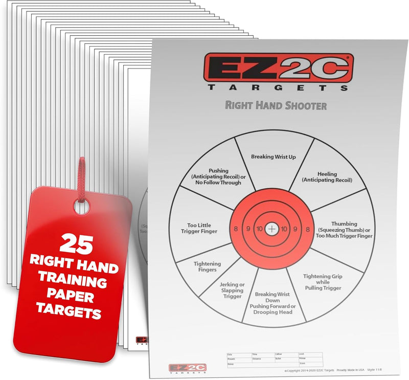 Load image into Gallery viewer, EZ2C Right Hand/Left Hand Diagnostic Training Paper Target 11”x17” USA MADE Style 11