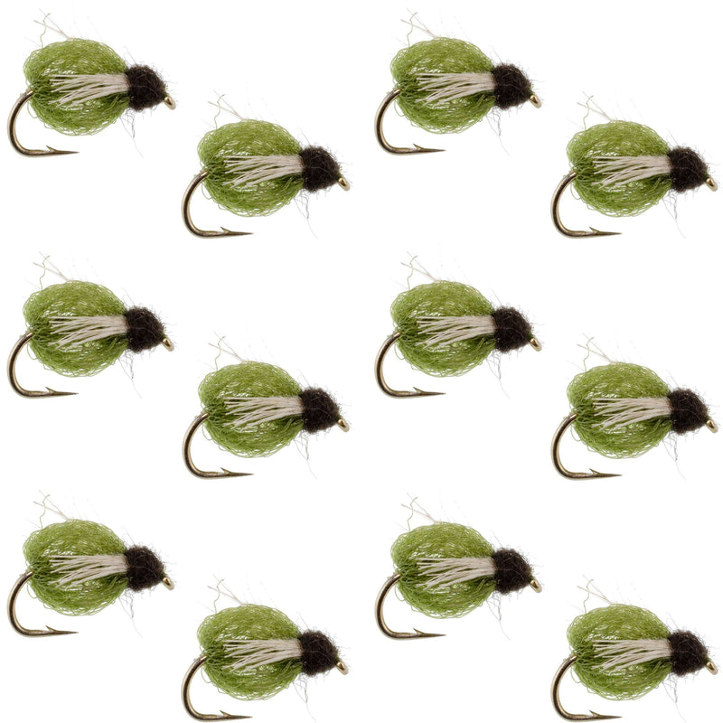 Load image into Gallery viewer, LaFontaine Olive Deep Sparkle Caddis Pupa - 1 Dozen Flies Hook Size 18