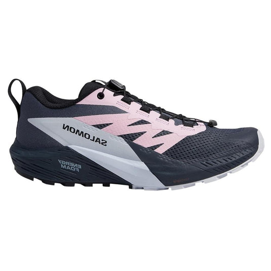 Women's Salomon Sense Ride 5, India Ink/Lilac Sachet/Arctic Ice, 6.5 B Medium - Skoutley Outdoors LLC
