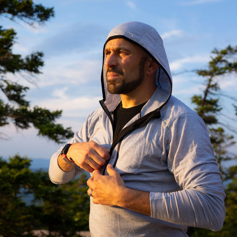 Load image into Gallery viewer, Men's Wool 1/4 Zip Merino Sun Hoodie - Microweight