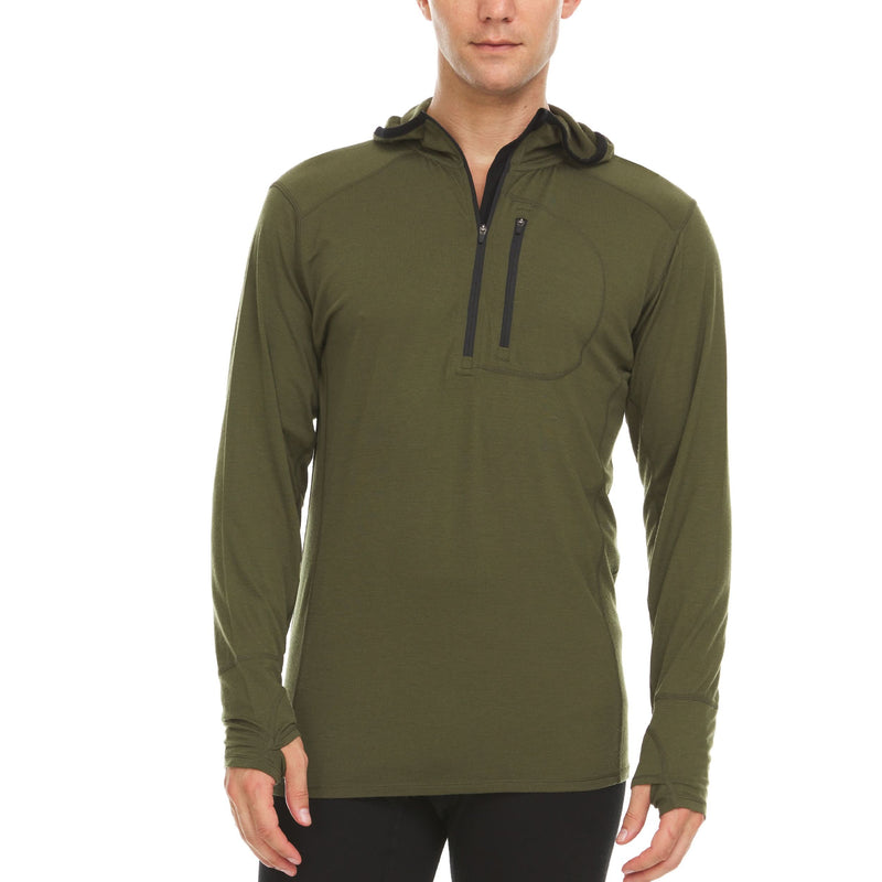 Load image into Gallery viewer, Men's Wool 1/4 Zip Merino Sun Hoodie - Microweight