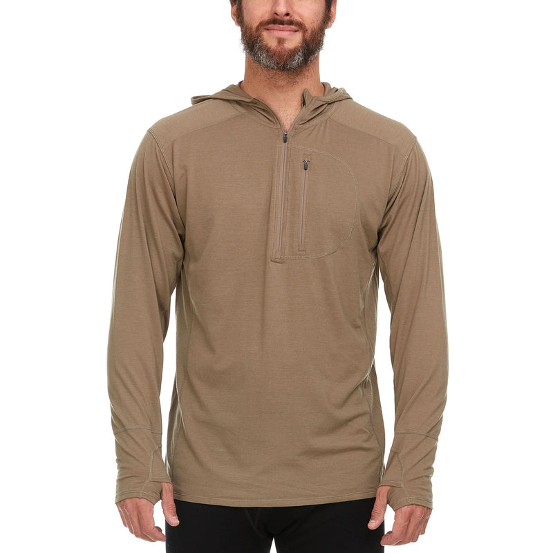 Load image into Gallery viewer, Men's Wool 1/4 Zip Merino Sun Hoodie - Microweight