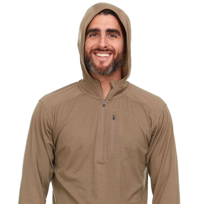 Load image into Gallery viewer, Men's Wool 1/4 Zip Merino Sun Hoodie - Microweight