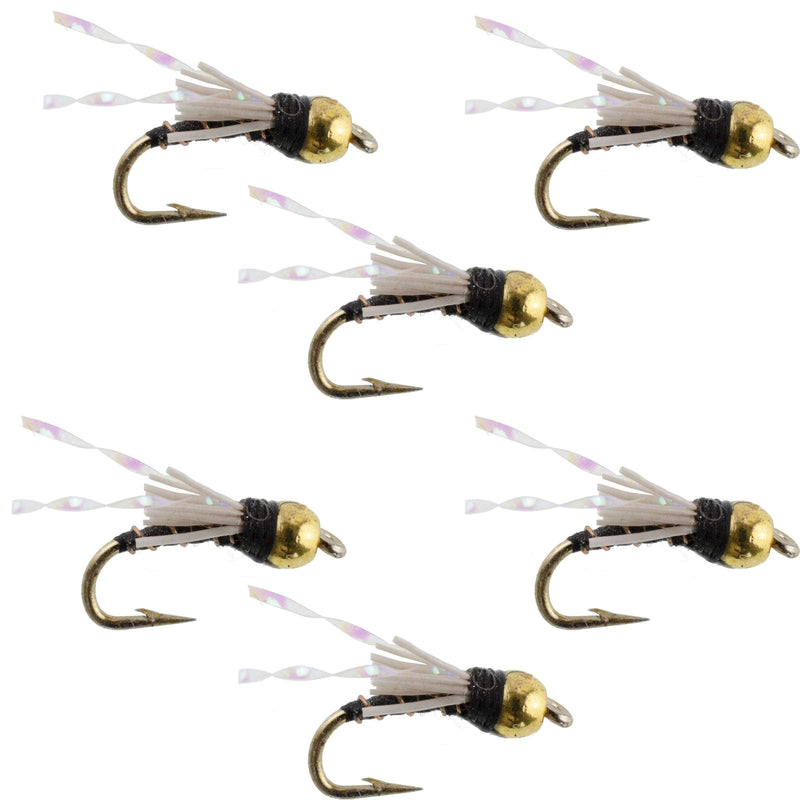 Load image into Gallery viewer, Beadhead Black 3 Dollar Dip Serendipity Nymph - 6 Flies Size 18