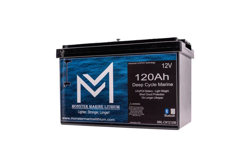 Load image into Gallery viewer, 12V 120Ah Bluetooth Lithium Deep Cycle Marine Battery MML-12120b (w/ bluetooth)