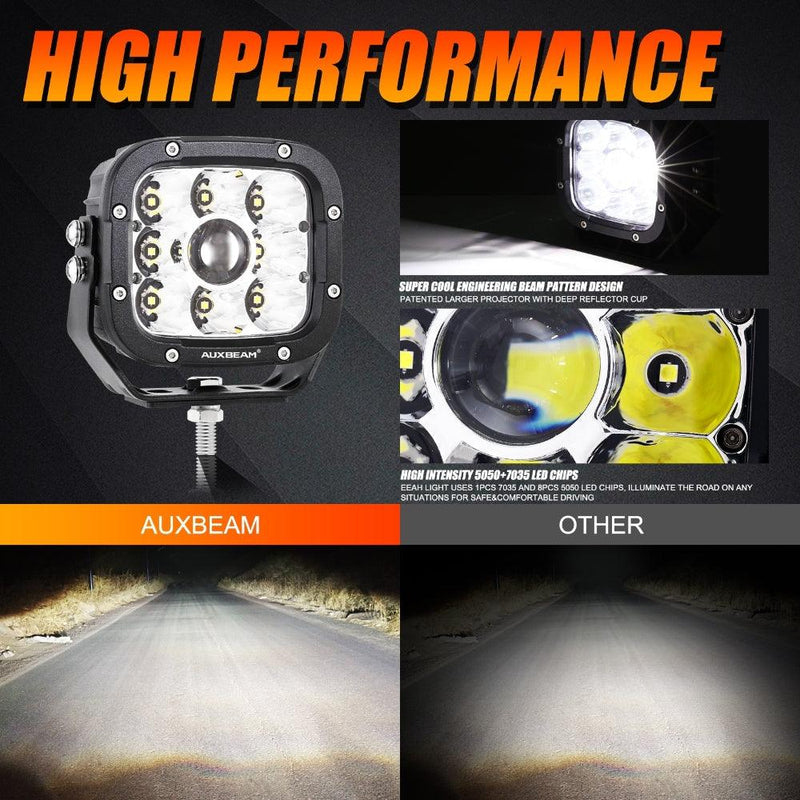Load image into Gallery viewer, 5 Inch 110W White/Amber LED Driving Lights Pods Light with A-Pillar Mounting Bracket For Ford Bronco 2/4 Door 2021 2022