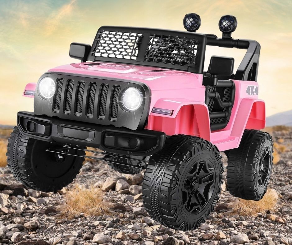 12V 2-Seater Electric Ride-On Car with LED Lights, MP3 Player, and Remote Control for Kids