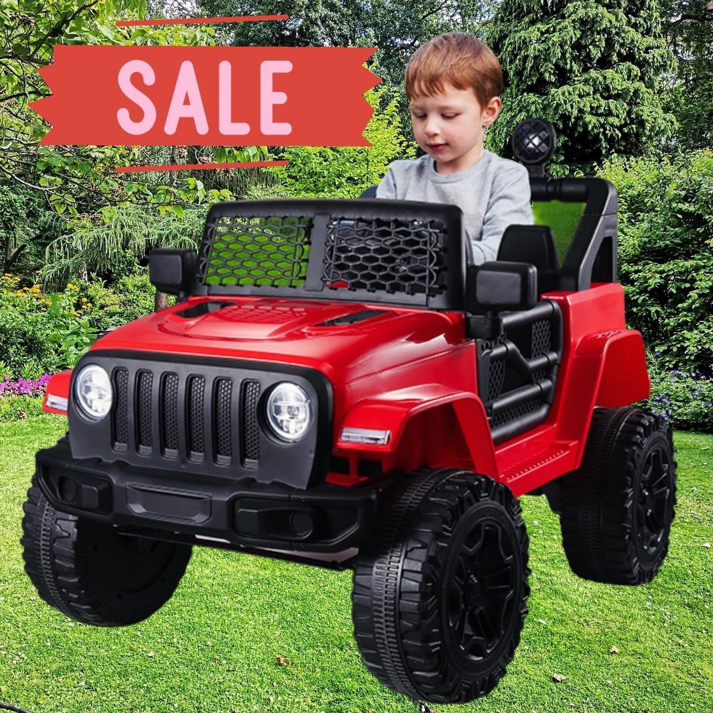 12V 2-Seater Electric Ride-On Car with LED Lights, MP3 Player, and Remote Control for Kids