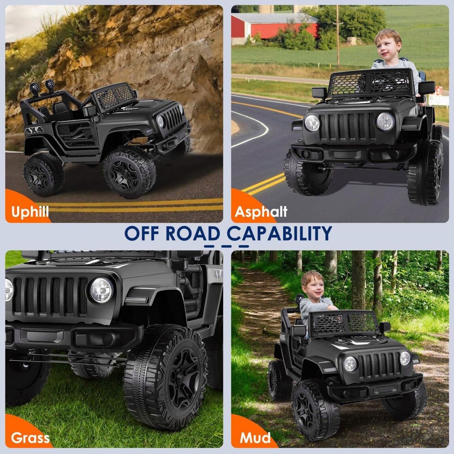 12V 2-Seater Electric Ride-On Car with LED Lights, MP3 Player, and Remote Control for Kids