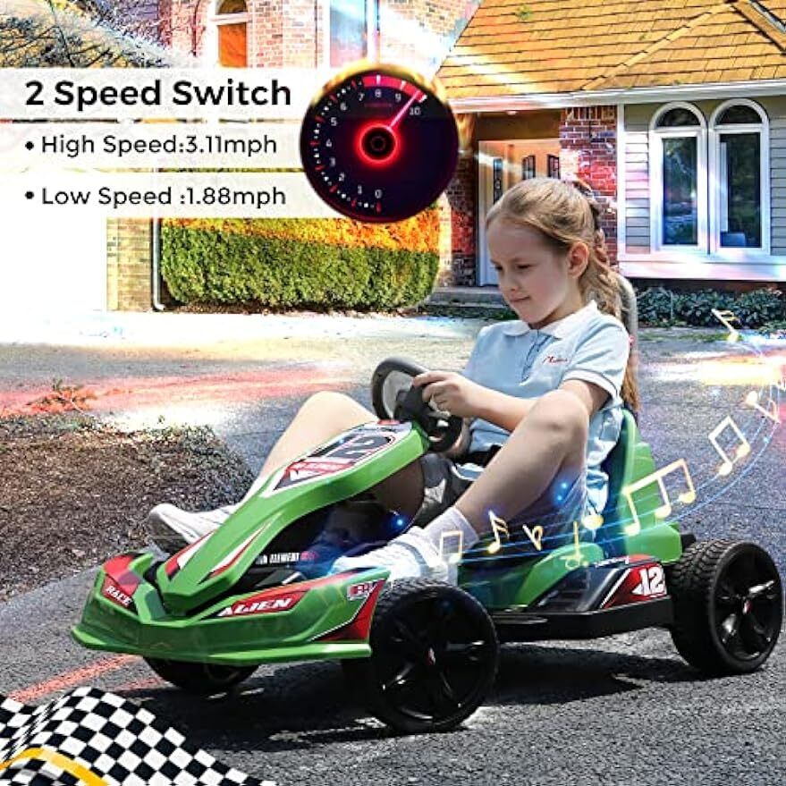 12V 2WD Electric Go Kart for Kids with Remote Control and Safety Belt