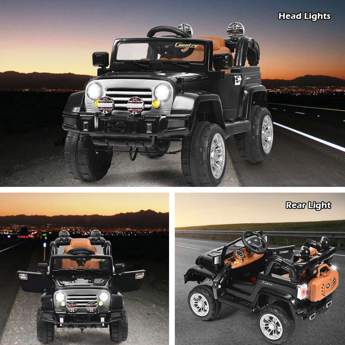 12V 2WD Ride-On Jeep Car with Manual and Remote Control Options