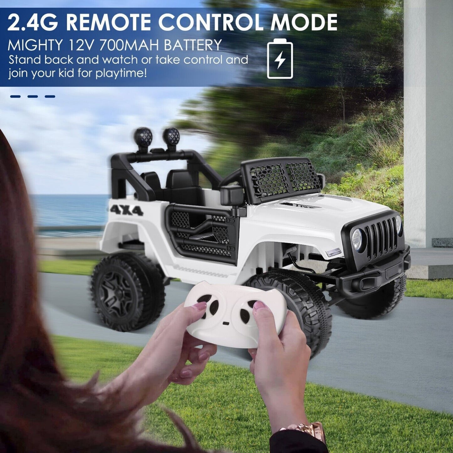 12V 7Ah Electric Kids Ride On Car Power Wheels Jeep - 2 Seater