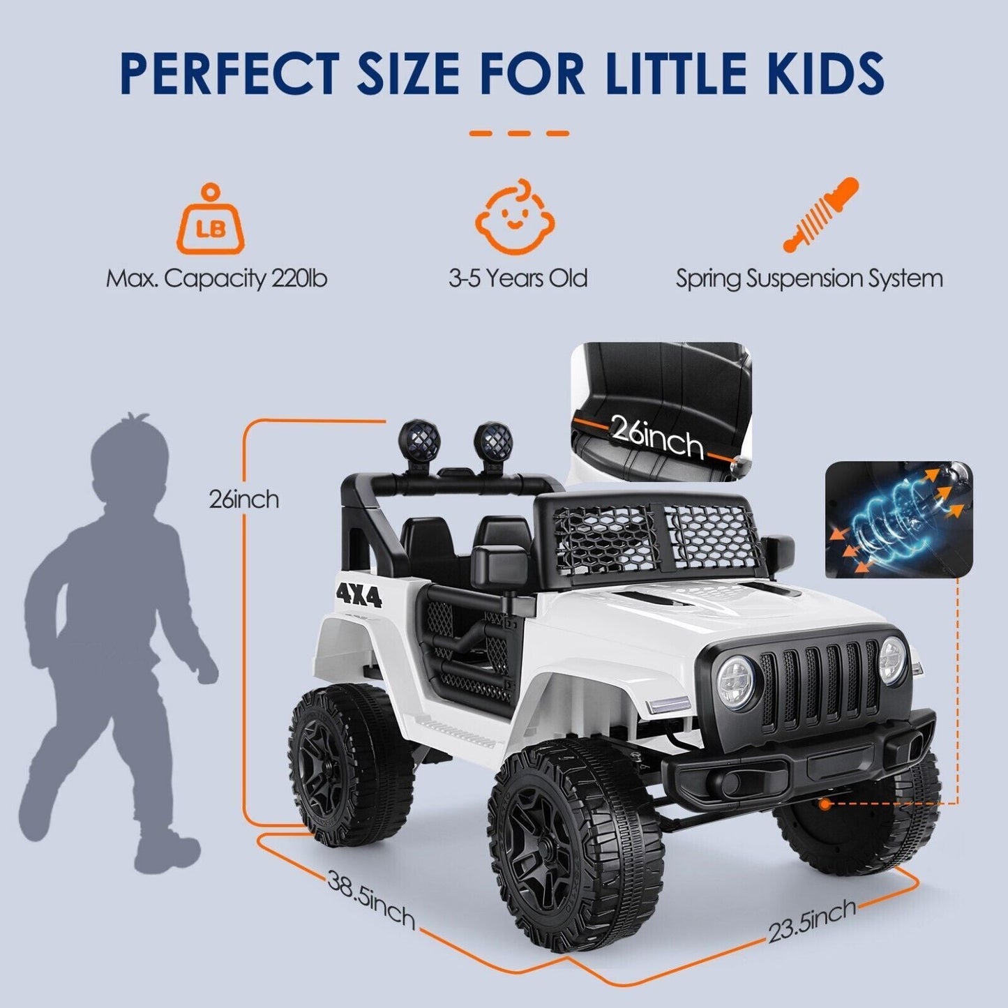 12V 7Ah Electric Kids Ride On Car Power Wheels Jeep - 2 Seater