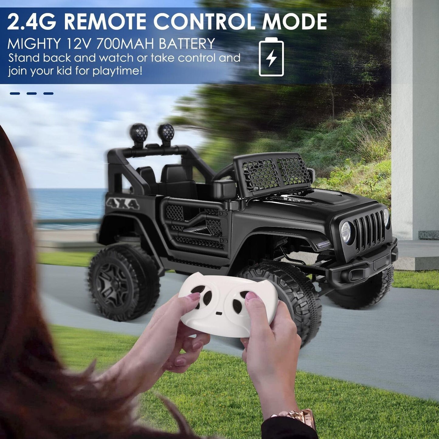 12V 7Ah Electric Kids Ride On Car Power Wheels Jeep - 2 Seater for Safe and Fun Adventures