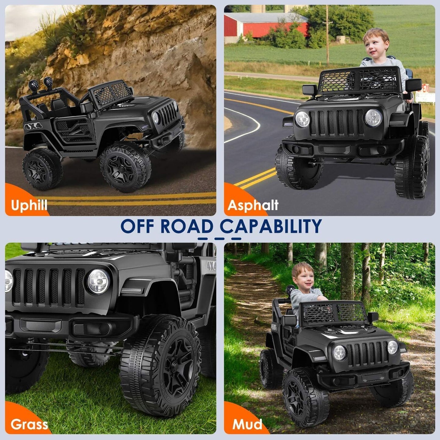 12V 7Ah Electric Kids Ride On Car Power Wheels Jeep - 2 Seater for Safe and Fun Adventures