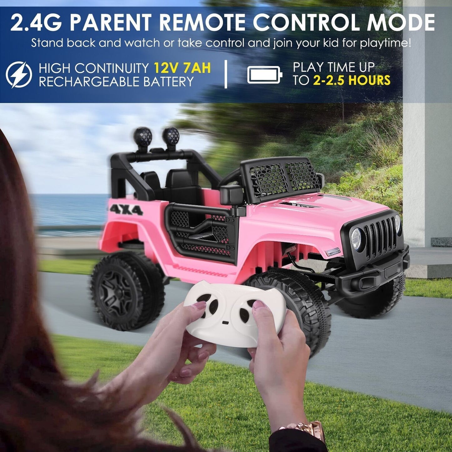 12V 7Ah Electric Kids Ride On Car Power Wheels Jeep - 2 Seater for Safe and Fun Adventures