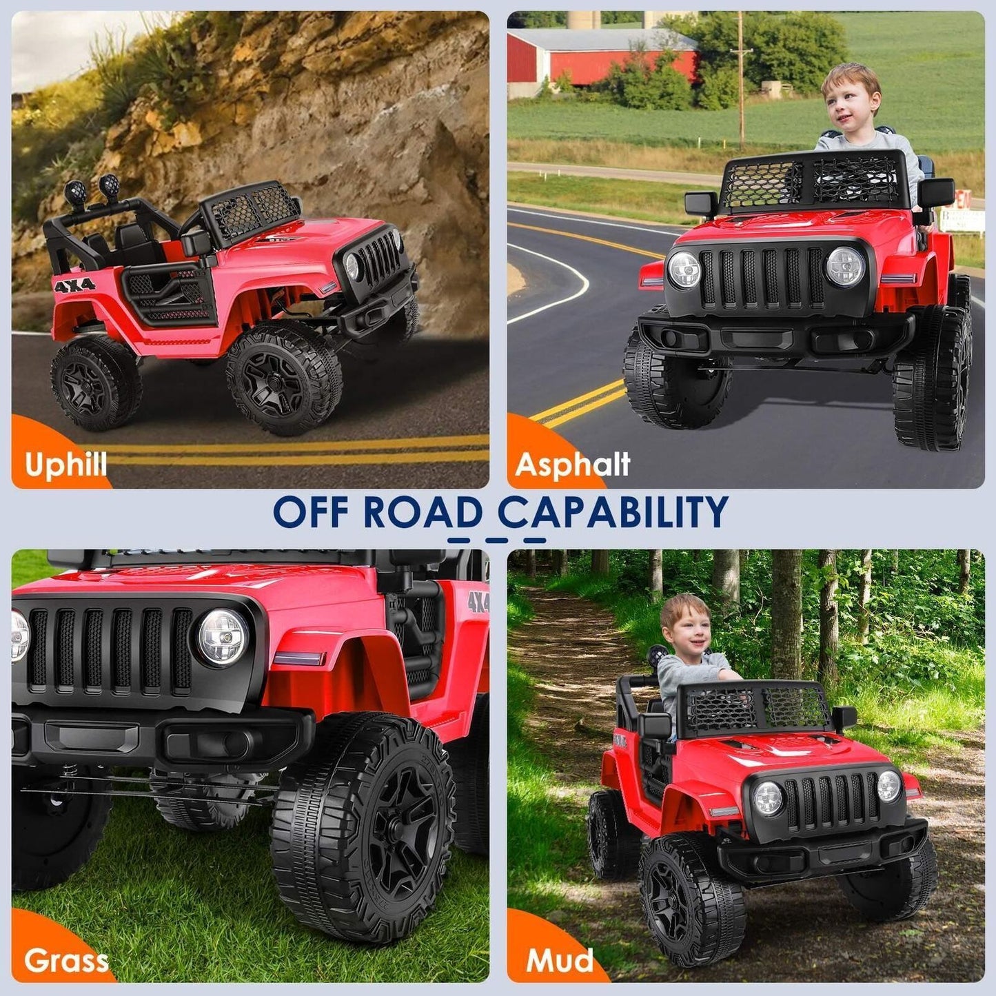 12V 7Ah Electric Kids Ride On Car Power Wheels Jeep - 2 Seater for Safe and Fun Adventures