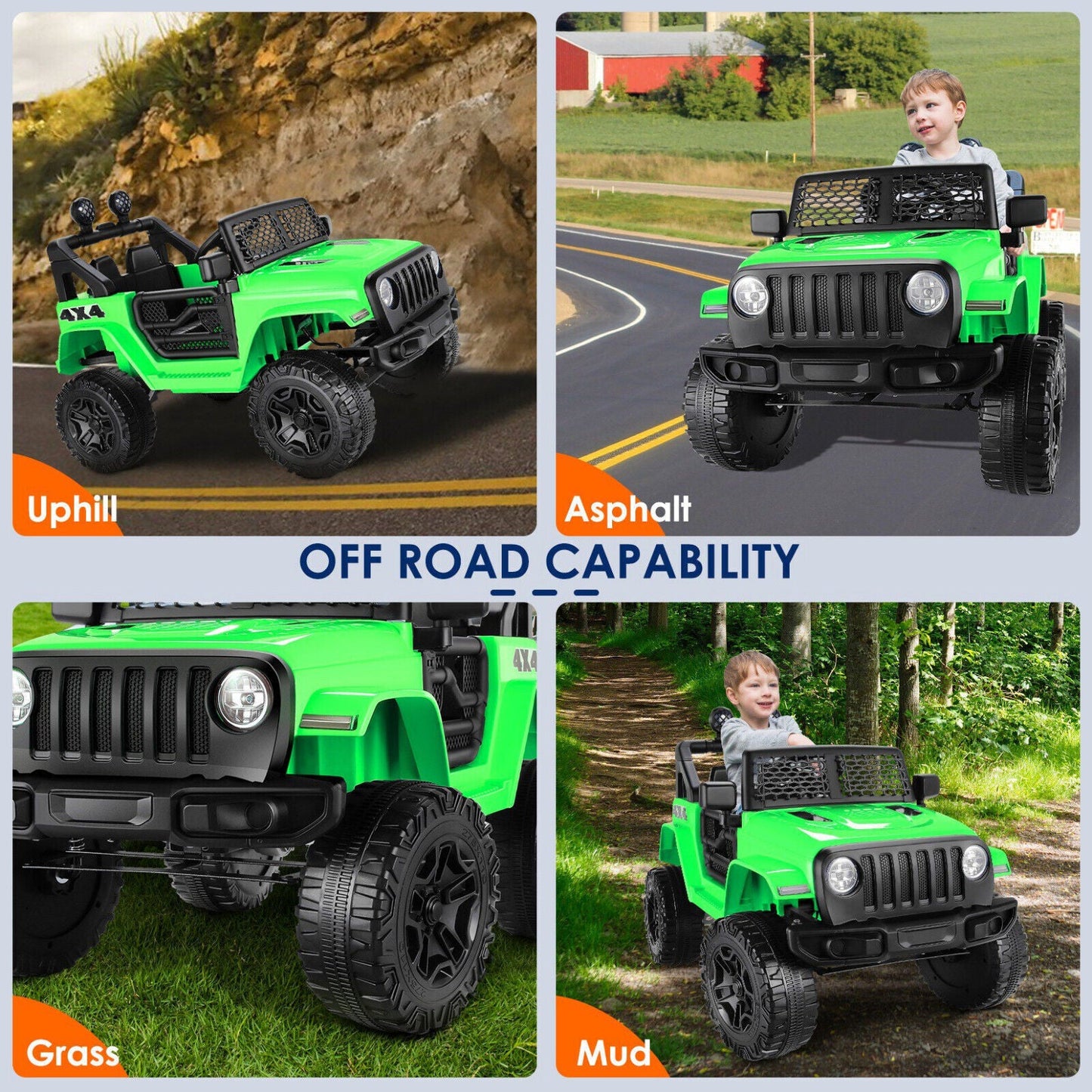 12V 7Ah Electric Kids Ride On Car Power Wheels Jeep - 2 Seater for Safe and Fun Adventures