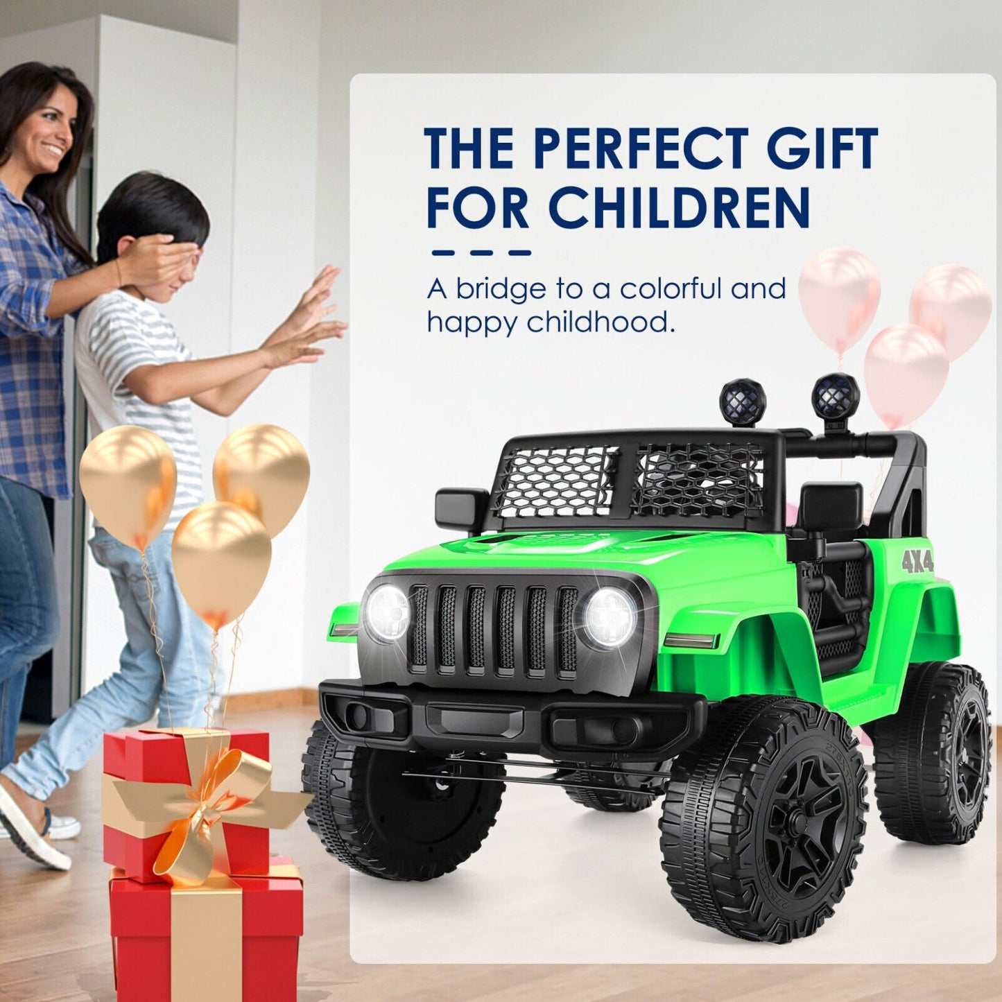 12V 7Ah Electric Kids Ride On Car Power Wheels Jeep - 2 Seater for Safe and Fun Adventures