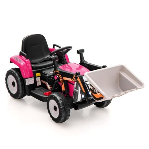 12V Battery-Powered Kids Excavator Toy with Adjustable Arm and Bucket
