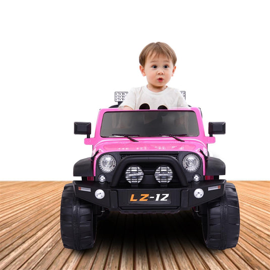 12V Battery-Powered Kids Ride-On Car with Music, Lights, and Remote Control - Pink