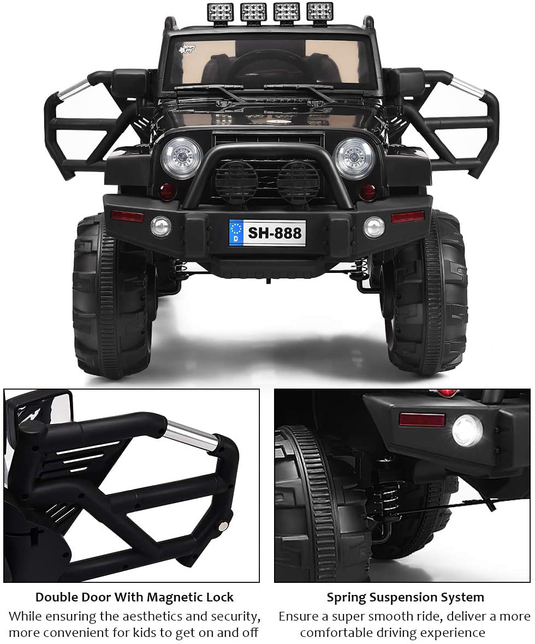 12V Battery Powered Ride-On Truck for Kids with Remote Control, LED Lights, and Music