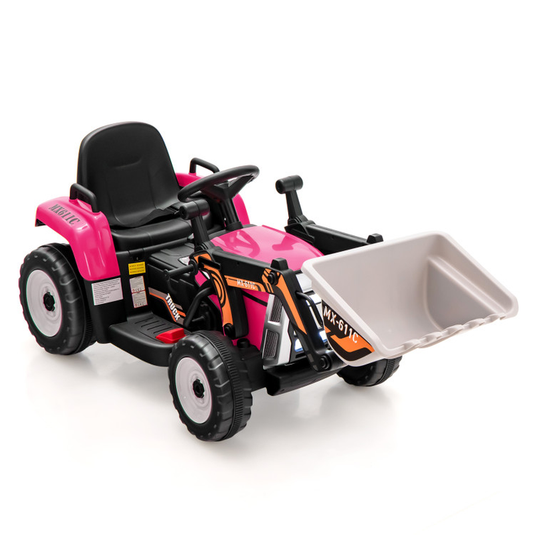 12V Electric Ride-On Bulldozer for Kids - Perfect for Sand Playtime!