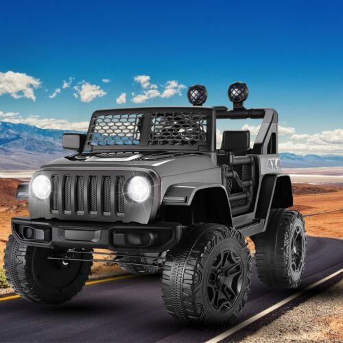 12V Electric Ride On Truck for Kids with Remote Control, MP3 Player, LED Lights, and USB Port
