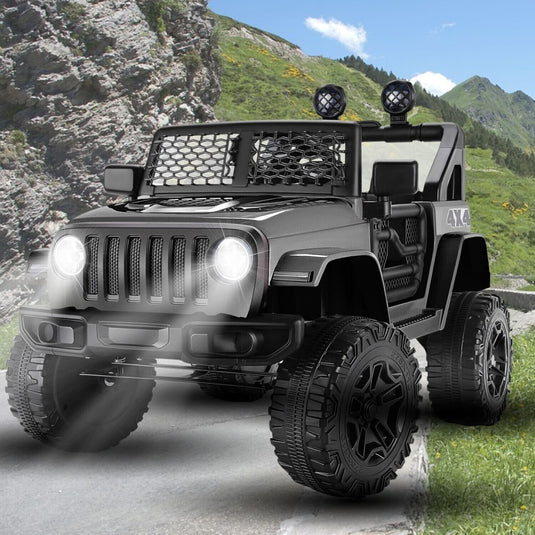12V Kids Electric Jeep with Remote Control, 3 Speeds, LED Lights, and MP3 Player
