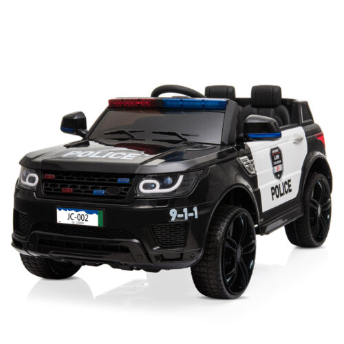 12V Kids Police Ride-On Car with Remote Control and LED Flashing Lights