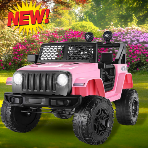 12V Pink Electric Ride-On Car for Kids with Remote Control - Battery Powered Toy Vehicle