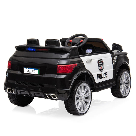 12V Police Ride-On Car with 3 Speeds, MP3 Player, LED Lights, and 2.4GZ Remote Control - Perfect Gift for Kids