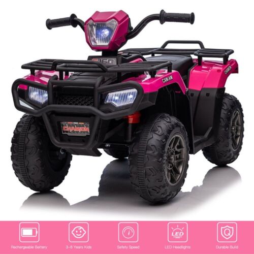 12V Quad for Kids with LED Lights and Dual Speed Options