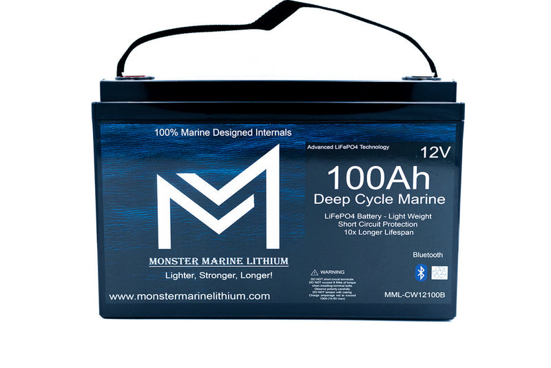 Load image into Gallery viewer, 12v 100Ah Bluetooth Deep Cycle Lithium Marine Battery Group 31