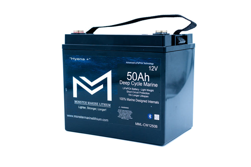Load image into Gallery viewer, 12v 50Ah Deep Cycle Lithium Marine Battery "Hyena" - Bluetooth - MML-CW1250B