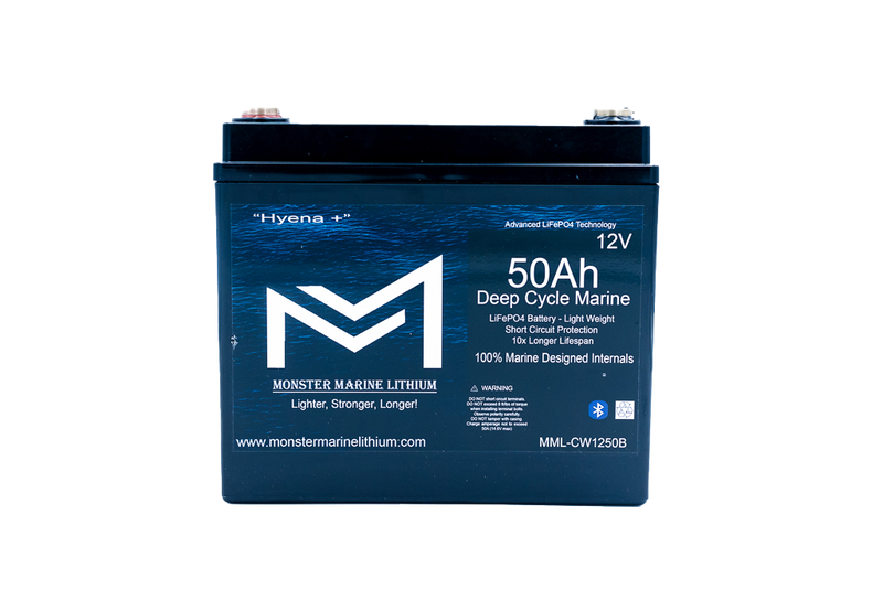 Load image into Gallery viewer, 12v 50Ah Deep Cycle Lithium Marine Battery "Hyena" - Bluetooth - MML-CW1250B