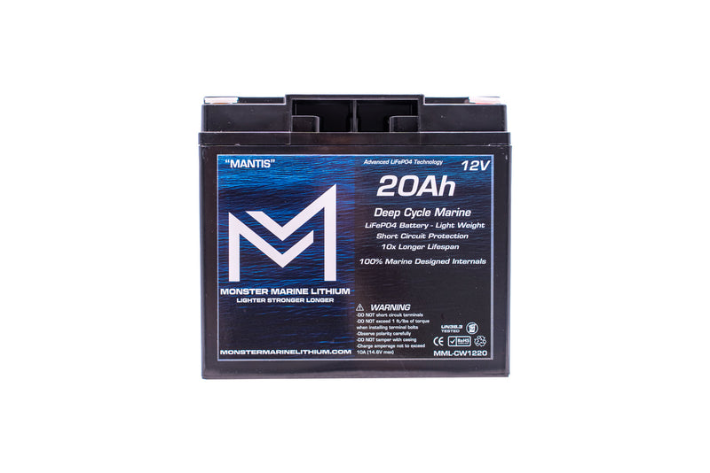 Load image into Gallery viewer, 12v 20Ah Deep Cycle Lithium Marine Battery "MANTIS"