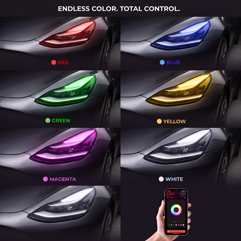 Load image into Gallery viewer, Tesla Model 3 Multicolor DRL Boards (2017-2023)