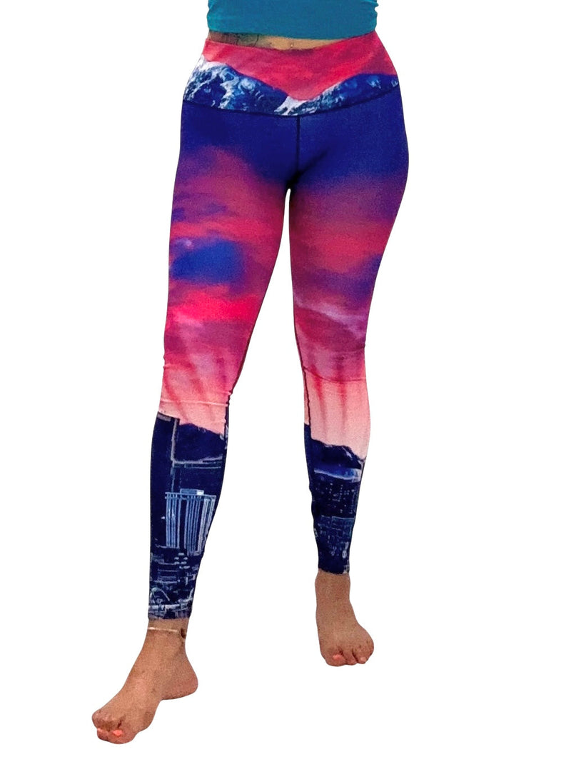 Load image into Gallery viewer, Mile High Sunset Denver Skyline Yoga Pants