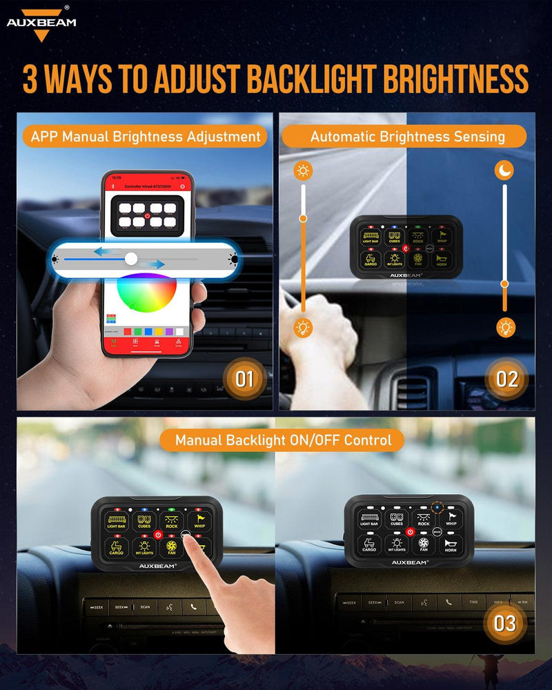 Load image into Gallery viewer, AR-800 RGB Switch Panel + 3 Inch LED Pods with White&Yellow Cover