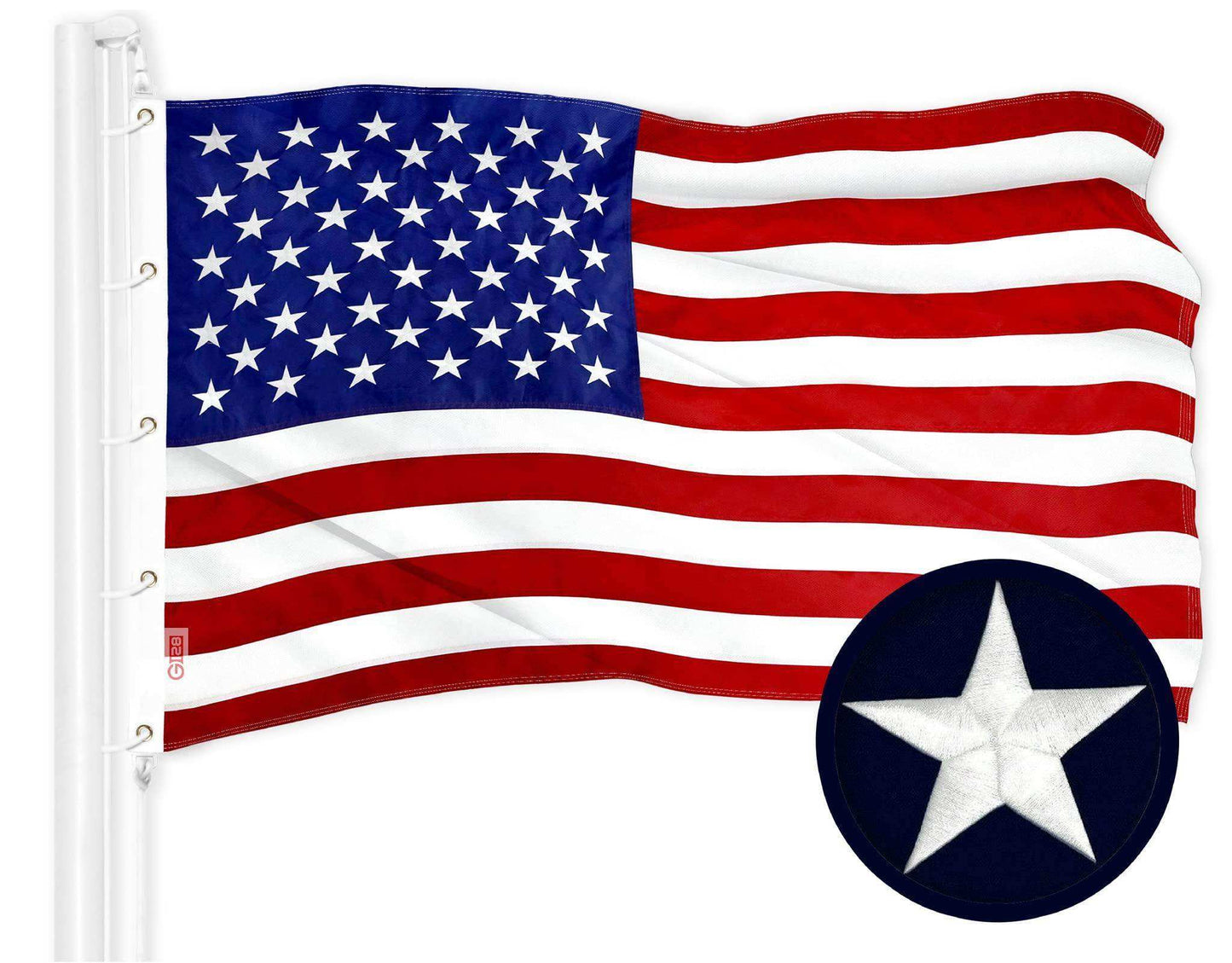 American USA Flag | 10x15 Ft | ToughWeave Series Embroidered 300D Polyester | Country Flag Embroidered Stars Sewn Stripes Indoor Outdoor Brass Grommets - Skoutley Outdoors LLC